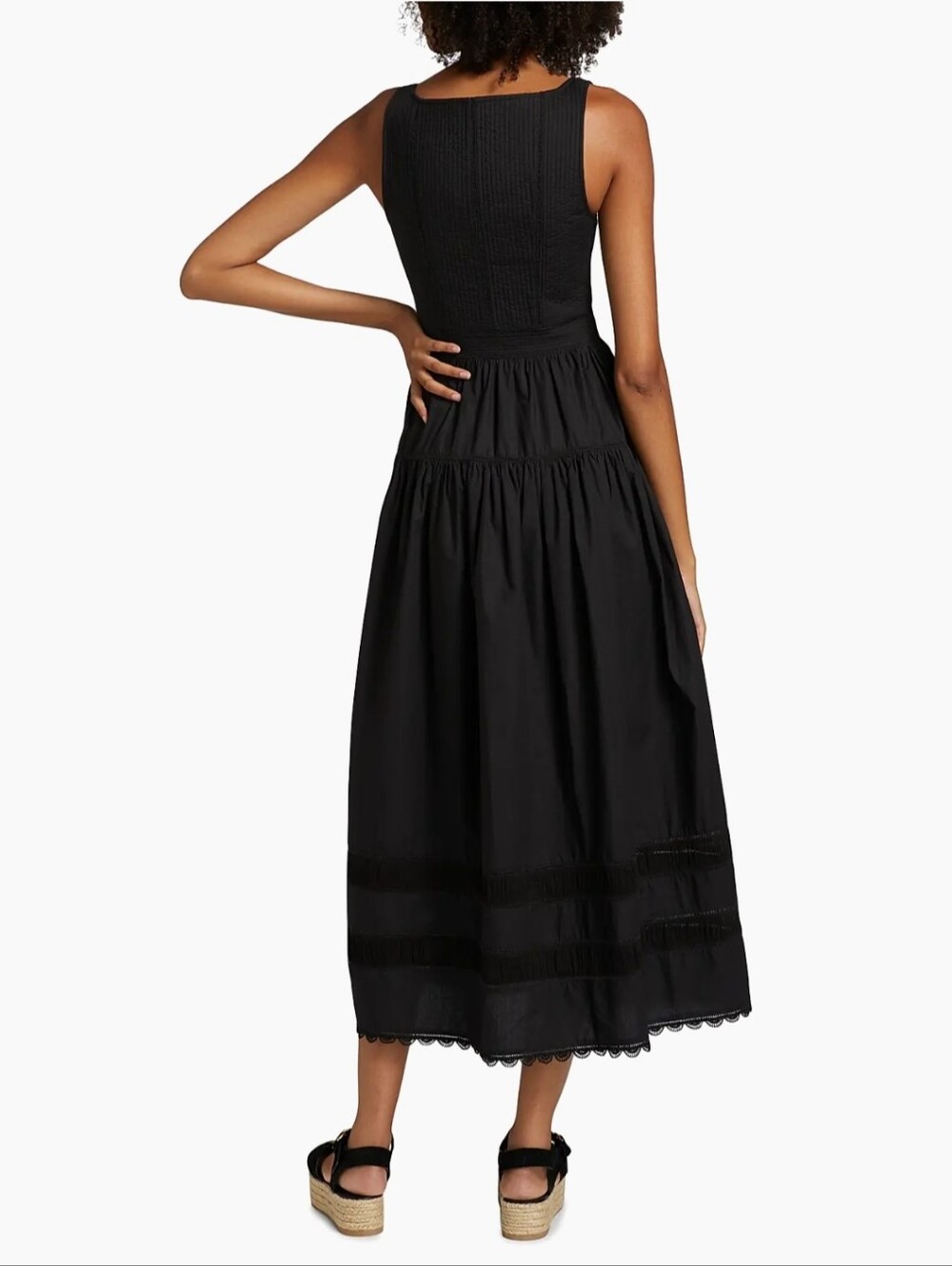 Ulla Johnson Isadora Quilted Cotton Fit & Flare Midi-Dress Size 0 - Picture 9 of 14